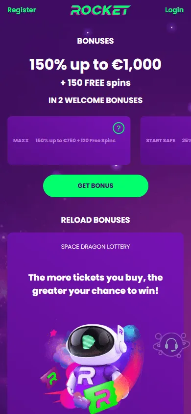 Casino Rocket mobile promotions and tournament offers